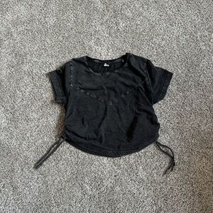 The Kooples Black Crop Top with Tie Details